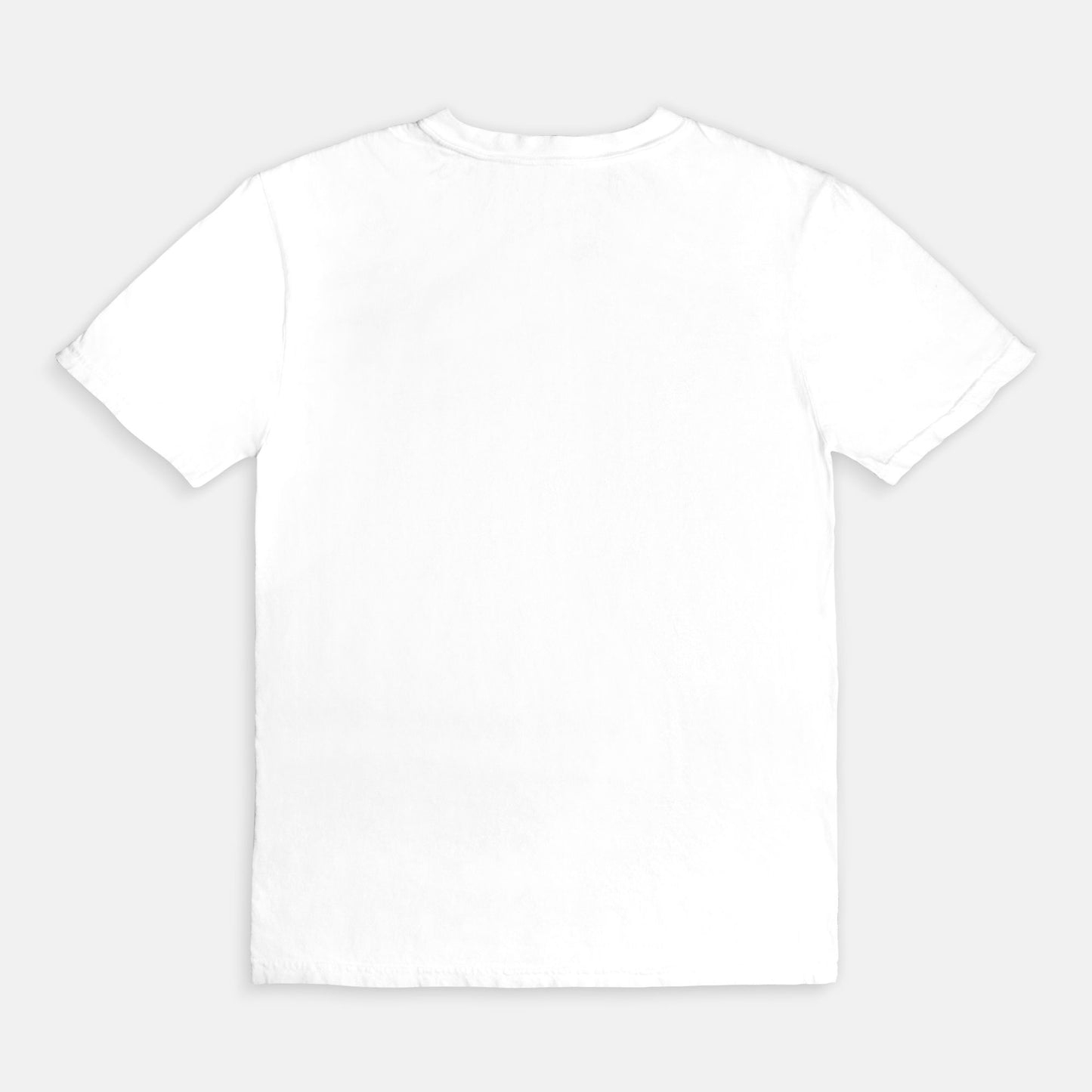 Plain white t-shirt on a light gray background